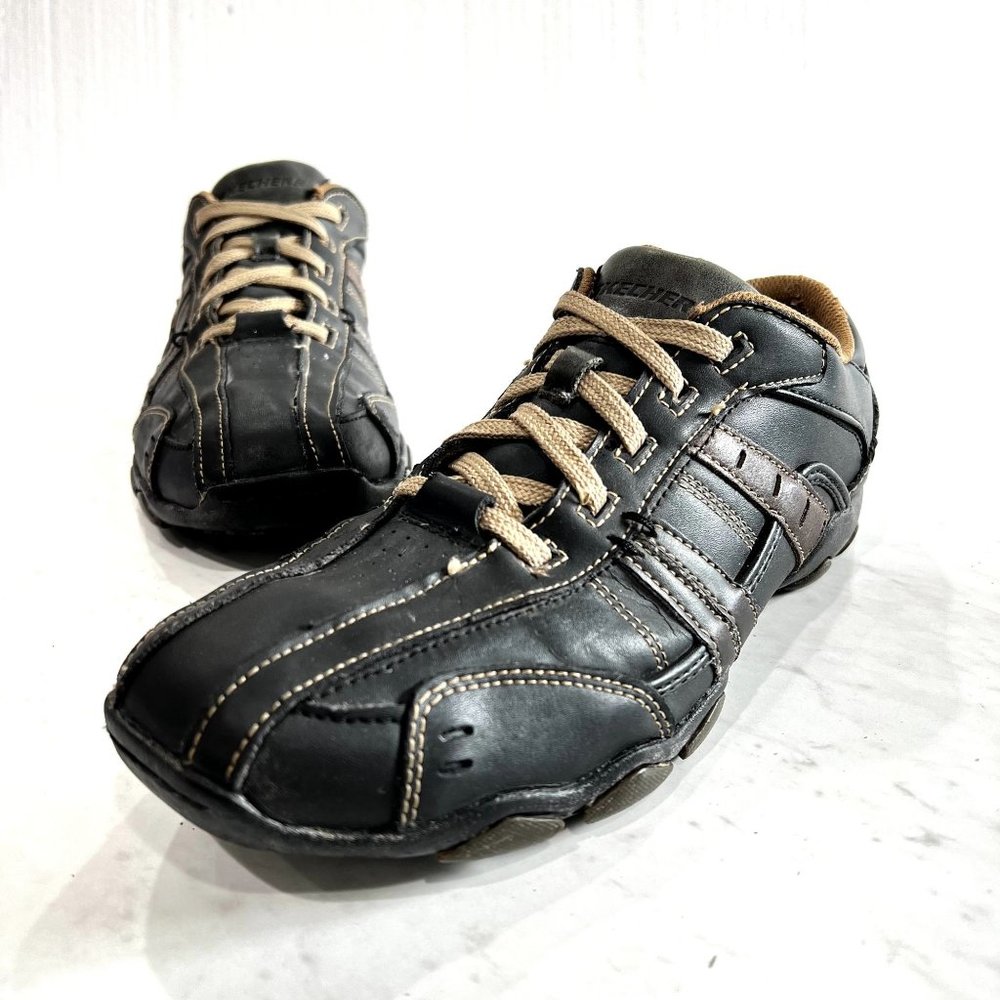Skechers 62607 Vassell Leather Trainers Sneakers Men US 8, UK 7, EU 41